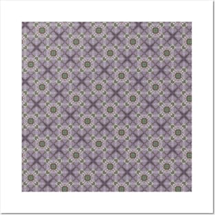 Lavender and Green Cross Hatch Pattern - WelshDesignsTP003 Posters and Art